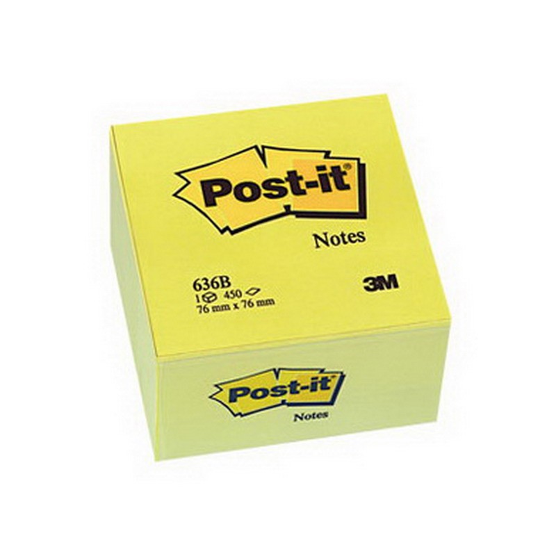 Märkmekuup Post-it 76x76mm, 450 lehte, kollane