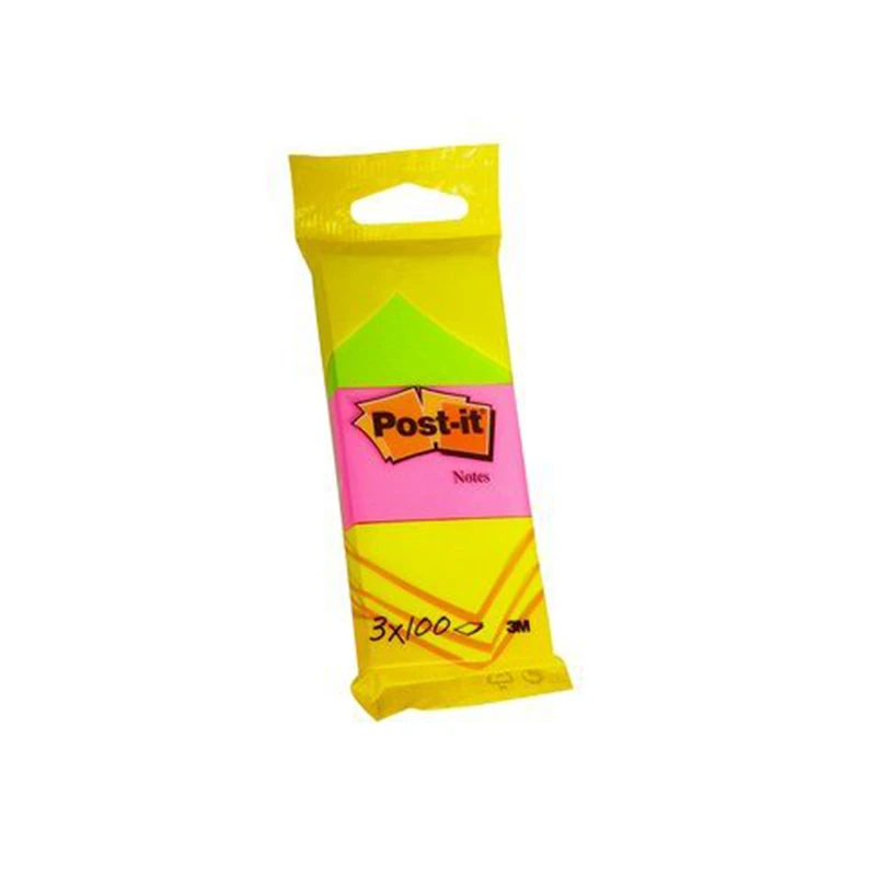 Märkmepaber Post-it 6812 Neon 51x38mm, 3tk, assortii