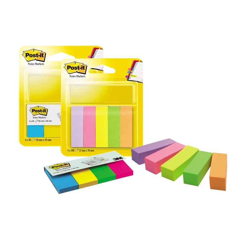 Indeksid paberist Post-it 670-5 15x50mm, 5 värvi x 100 lehte