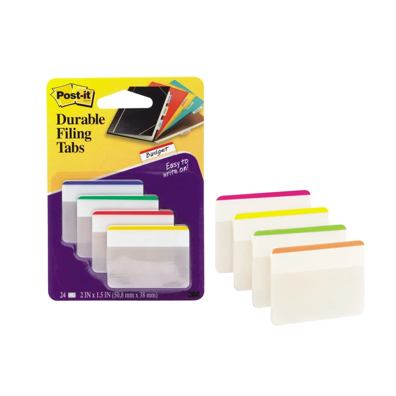 Indeksid Post-it Strong 50.8 x 38mm 24tk, 4 värvi/ sirged
