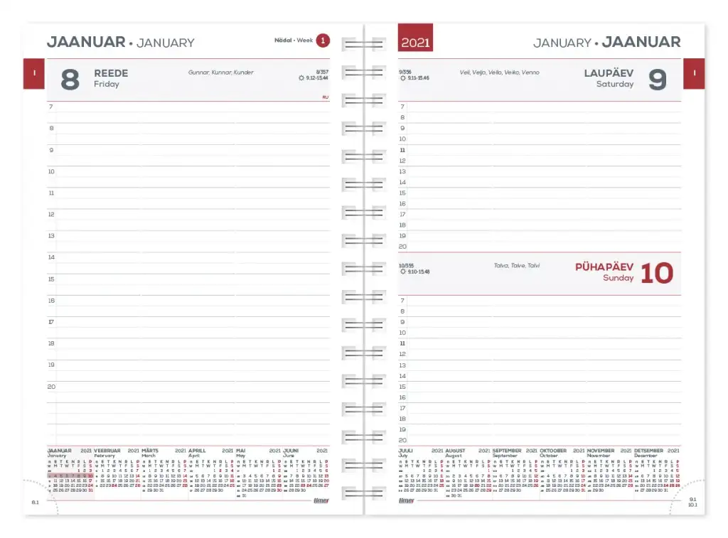 2912730000, Raamatkalender Minister Spirex Päev, sisu
