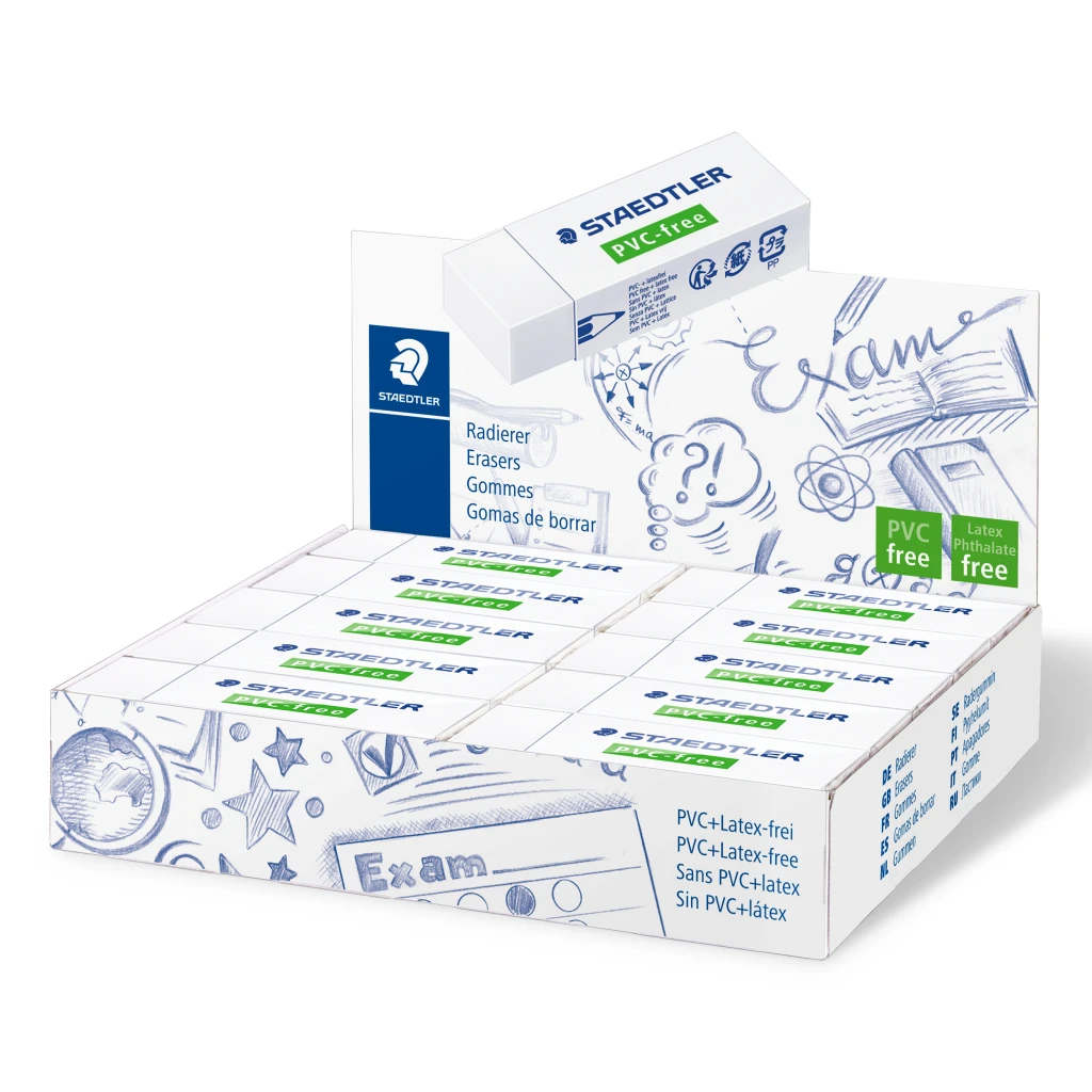 Kustutuskumm Staedtler PVC- vaba B20, 65x23x13mm (kogus 2 tükki)