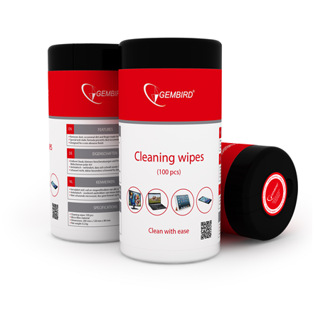Gembird CK-WW100-01 Cleaning wipes, 100 pcs, LCD and TFT Screens