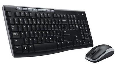 Logitech Wireless Combo MK270 klaviatuur Hiir kaasa arvatud Raadioside QWERTY US rahvusvaheline Must, Hõbe