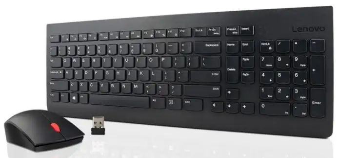 Lenovo | Essential | Essential Wireless Keyboard and Mouse Combo - US English with Euro symbol | Keyboard and Mouse Set | Wireless | Mouse included | US | Black | Numeric keypad | Wireless connection