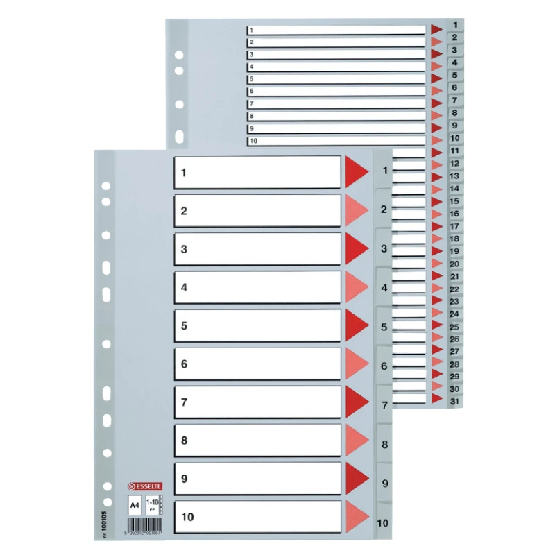 Vahelehed Esselte A4 plastik 1-20