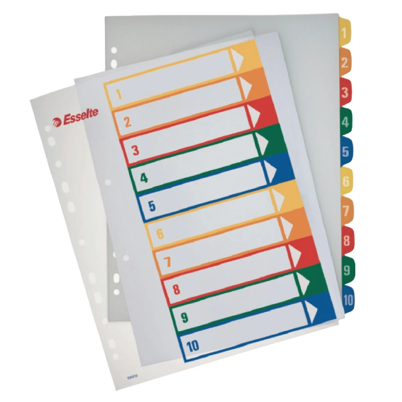 Vahelehed Esselte Project A4, maxi, plastik, läbip esileht, 1-10