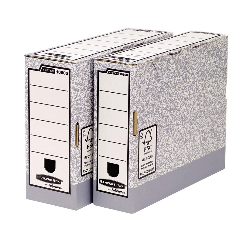 Arhiivikarp Fellowes A4, selg 100mm, hall/valge  kartong 3Re (kogus 2 tükki)