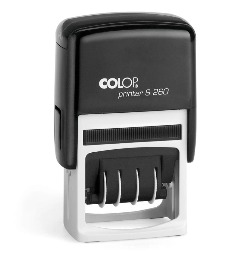 Tempel COLOP PRINTER S260 ( YYYY-MM-DD), sinine padi, must korpus