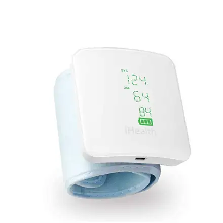 iHealth | Wrist Blood Pressure Monitor | BP7S | White | Blood pressure readings are stored on the secure, free, HIPAA compliant iHealth Cloud. Monitor blood pressure and pulse trends with intuitive charts and share data with your doctor in PDF or spreadsheet format right from your smartphone, tablet or computer. Wireless communication: Bluetooth V3