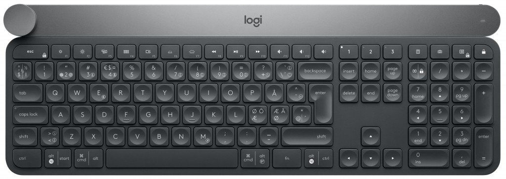 Logitech Craft Advanced keyboard with creative input dial klaviatuur RF juhtmeta ühendus + Bluetooth QWERTY Põhjamaad Must, Hall