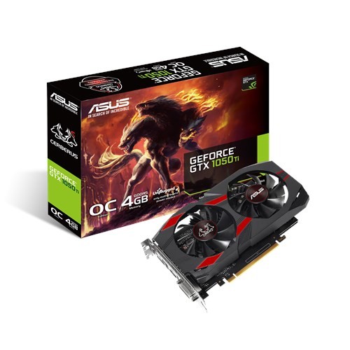 Asus Cerberus NVIDIA, 4 GB, GeForce GTX 1050 Ti, GDDR5, PCI Express 3.0, Processor frequency 1366 MHz, DVI-D ports quantity 1, HDMI ports quantity 1, Memory clock speed 7008 MHz