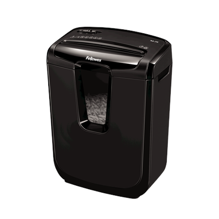 Fellowes Shredder  M-7C Black, 14 L, Paper shredding, Credit cards shredding, Paper handling standard/output Shreds 7 sheets per pass into 4x35mm cross-cut particles (Security Level P-4), Traditional