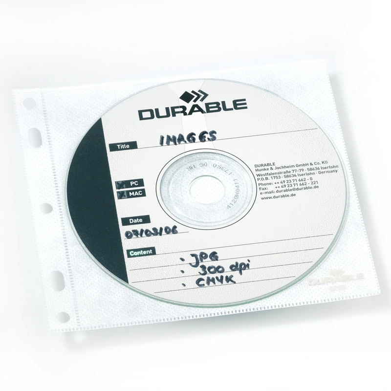 Köidetavad CD/DVD taskud DURABLE, 2-le, 10tk