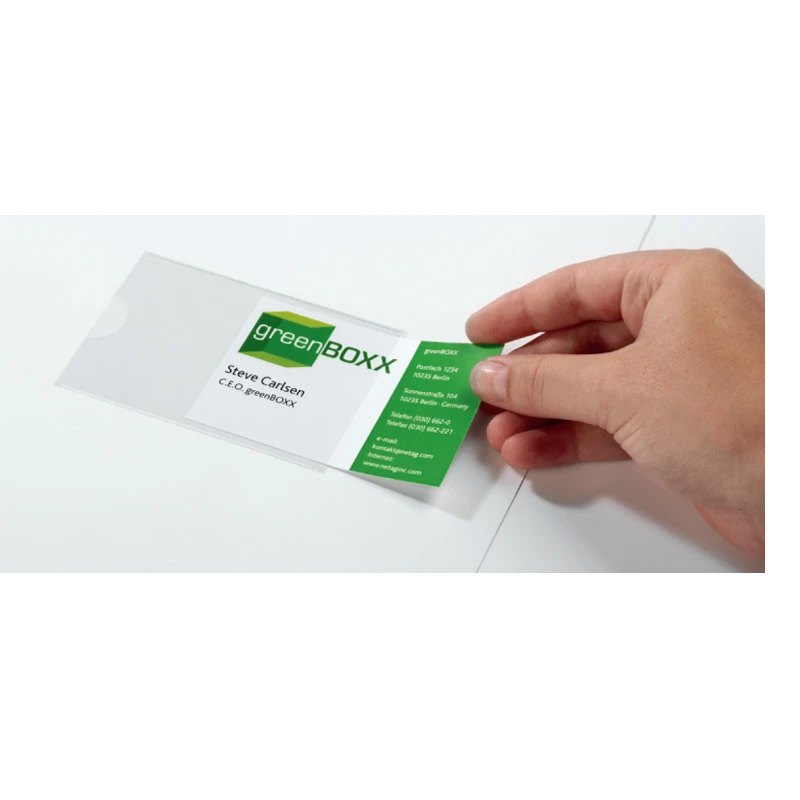 Iseliimuvad taskud Durable Pocketfix, 57x90mm, visiitk-le, 10 tk