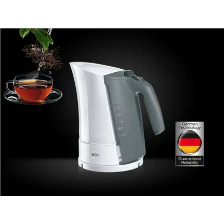 Braun | Kettle | WK500 MultiQuick 5 | Standard | 3000 W | 1.7 L | Plastic | 360° rotational base | White/Grey