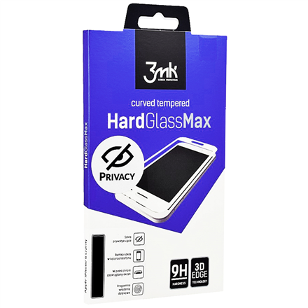 3MK HardGlass Max Privacy Screen protector, Apple, iPhone 6 Plus, Tempered Glass, Transparent/White