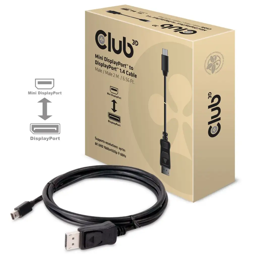 CLUB 3D MINI-DP 1.4 to DP 1.4 M/M 2M 8K6