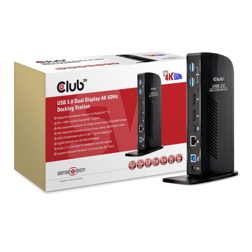 CLUB 3D DOCK USB A+C to DUAL 4K60Hz