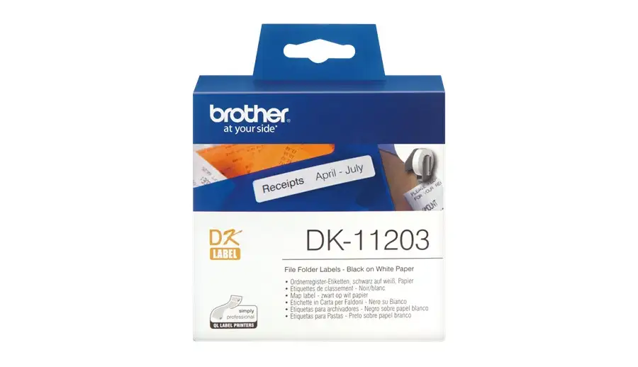 Brother DK-11203 markeerimisteip Must valgel taustal