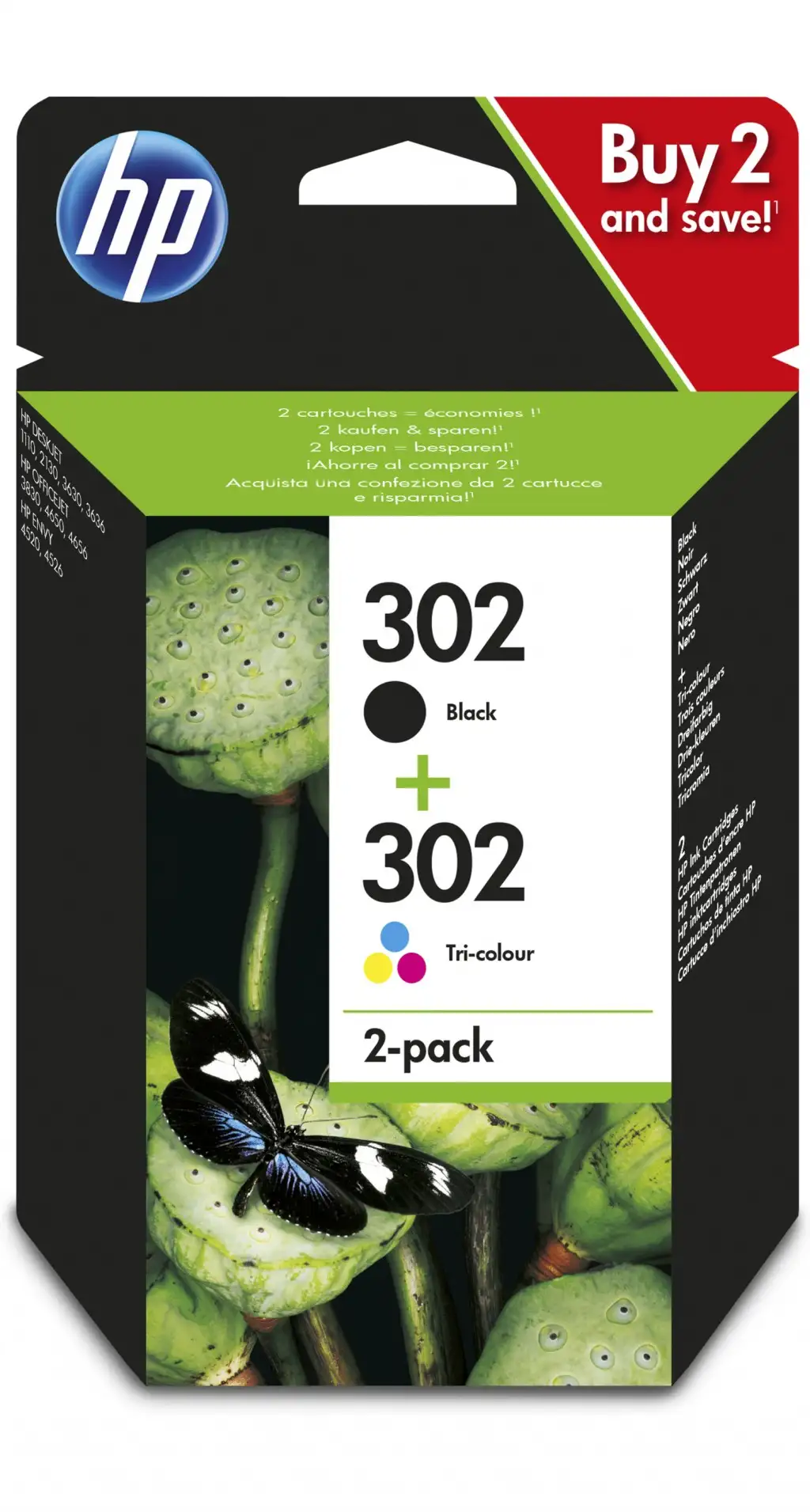 HP 302 Ink Cartridge Combo 2-Pck BLISTER