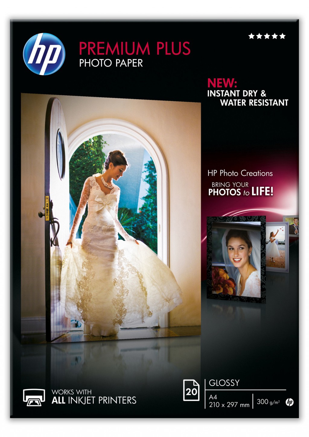 HP Premium Plus Glossy Photo Paper-20 sht/A4/210 x 297 mm