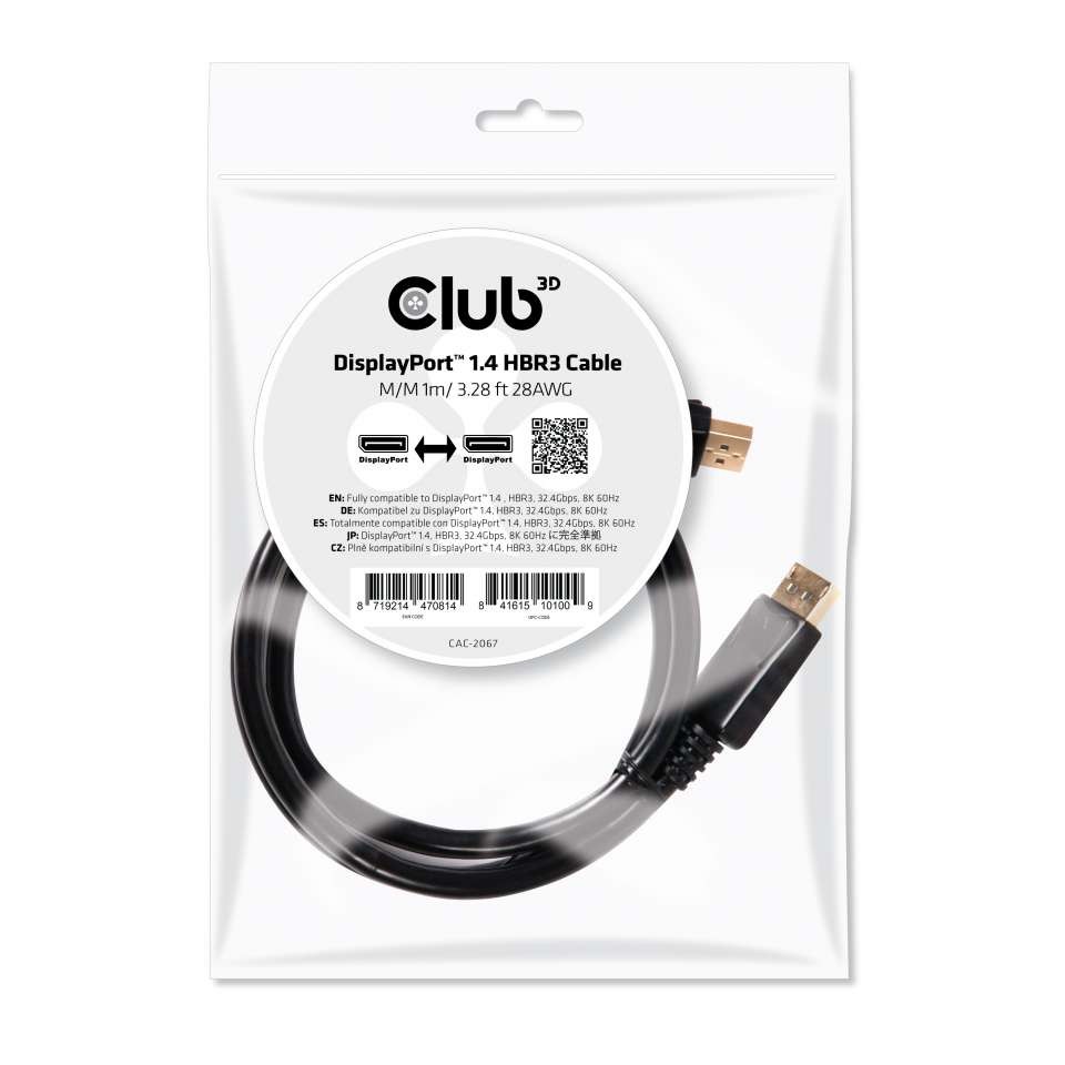 CLUB3D DP 1.4 HBR3 CABLE 1M