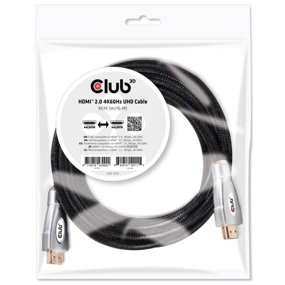 CLUB 3D HDMI 2.0 4K60Hz UHD cable 5m
