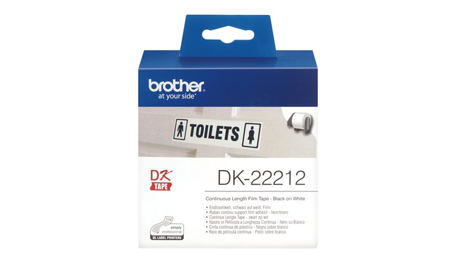 Brother DK-22212 markeerimisteip Must valgel taustal