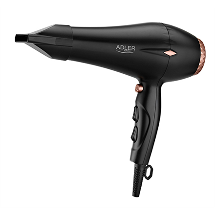 Adler Hair Dryer AD 2244 2000 W, Number of temperature settings 3, Ionic function, Diffuser nozzle, Black