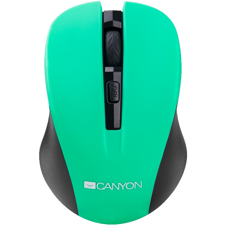 CANYON MW-1 2.4GHz wireless optical mouse with 4 buttons, DPI 800/1200/1600, Green, 103.5*69.5*35mm, 0.06kg
