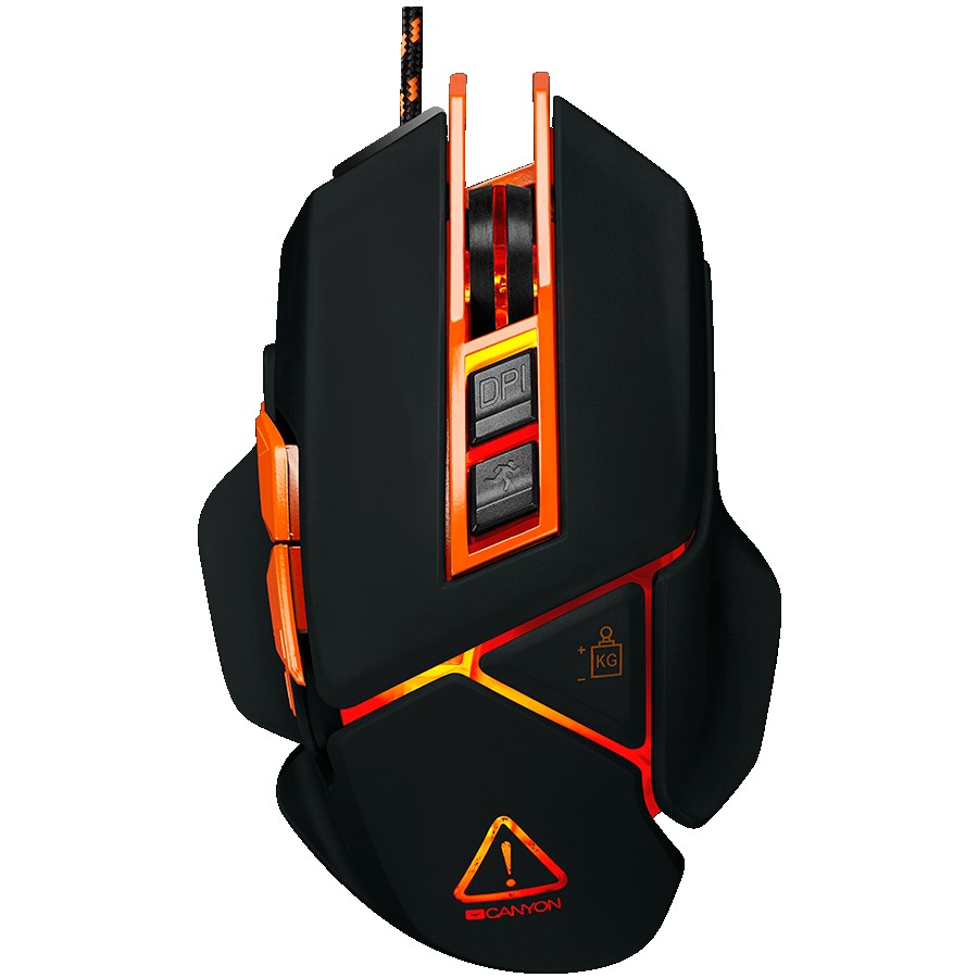 CANYON Hazard GM-6, Hazard GM-6 Optical gaming mouse, adjustable DPI setting 800/1600/2400/3200/4800/6400, LED backlight, moveable weight slot and retractable top cover for comfortable usage, Black rubber, cable length 1.70m, 137*90*42mm, 0.154kg(replacemen