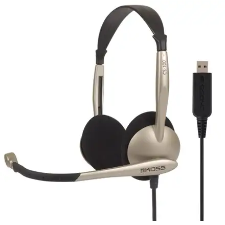 Koss | Headphones | CS100 | Wired | On-Ear | Microphone | Black/Gold