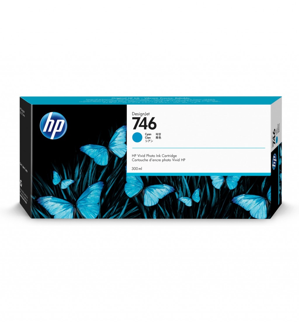 HP 746 300-ml Cyan DesignJet Ink Cartridge