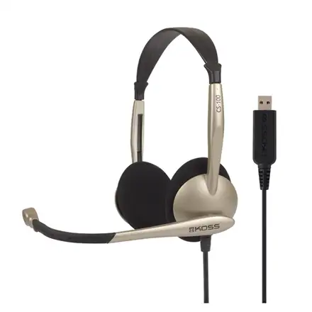 Koss | Headphones | CS100USB | Wired | On-Ear | Microphone | Noise canceling | Gold