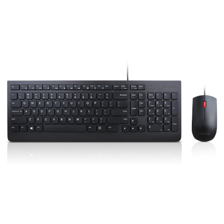 Lenovo | Black | Essential | Essential Wired Keyboard and Mouse Combo - Lithuanian | Keyboard and Mouse Set | Wired | EN/LT | Black