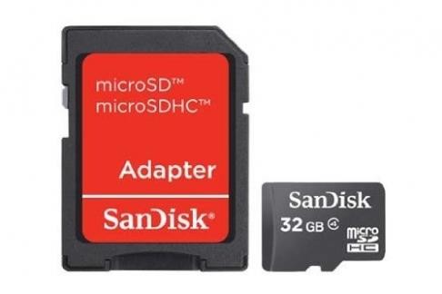 MEMORY MICRO SDHC 32GB W/ADAPT/CL4 SDSDQM-032G-B35A SANDISK