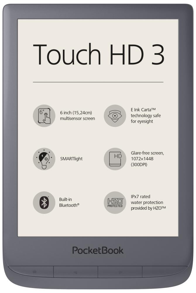 E-Reader|POCKETBOOK|Touch HD 3|6"|1072x1448|1xMicro-USB|Wireless LAN 802.11b/g/n|Grey|PB632-J-WW