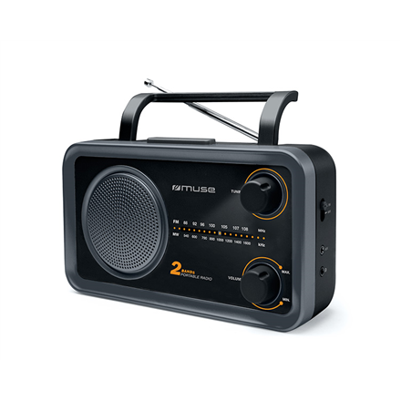 Muse | 2-bands portable radio | M-06DS | AUX in | Grey