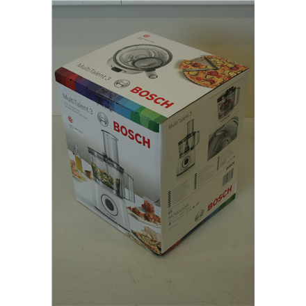 SALE OUT. Bosch MCM3110W Food processor, 800W, Bowl capacity: 2.3L, 2 speed settings, White/Grey | Bosch | Kitchen machine Multi Talent 3 | MCM3110W | 800 W | Number of speeds 2 | Bowl capacity 2,3 L | White | DAMAGED PACKAGING