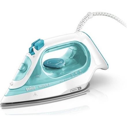 Braun SI 3041 TexStyle Turquoise, 2350 W, Steam Iron, Continuous steam 45 g/min, Steam boost performance 180 g/min, Anti-drip function, Anti-scale system, Vertical steam function, Water tank capacity 270 ml