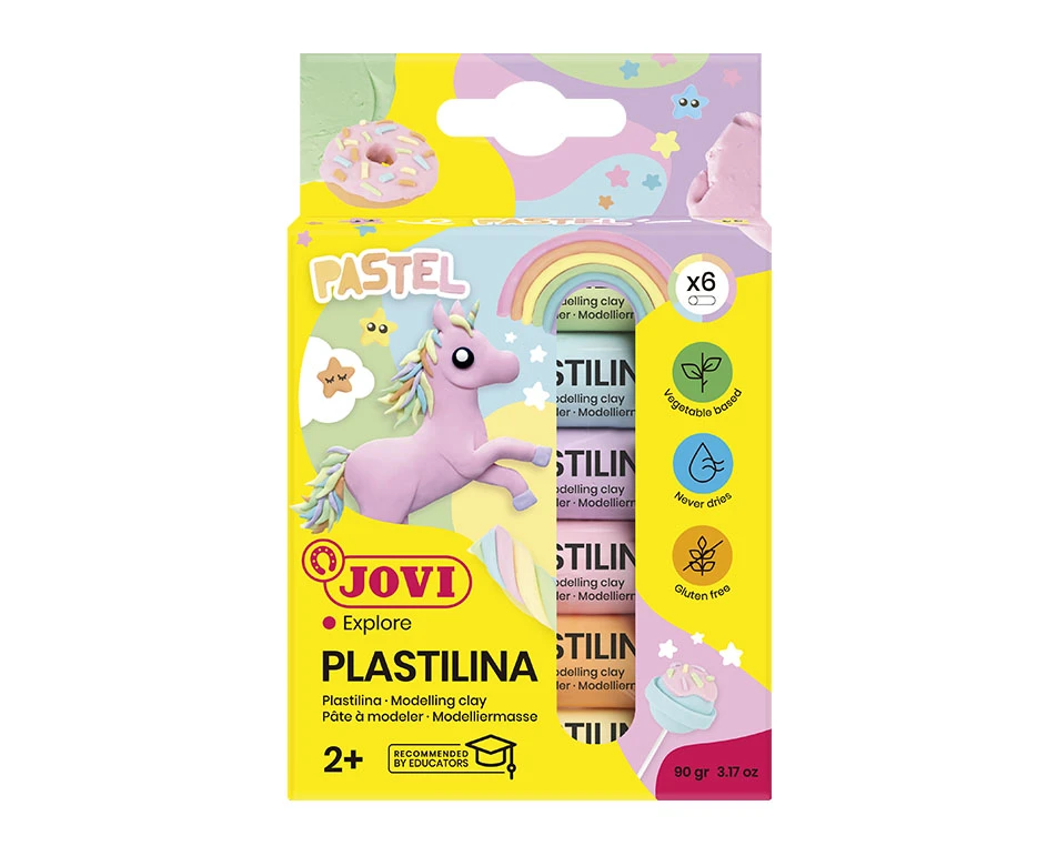 Plastiliini komplekt JOVI, 6tk, 15g, pastell