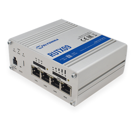 Rugged Industrial LTE-A Cat6 Router | RUTX09 | No Wi-Fi | 10/100/1000 Mbit/s | Ethernet LAN (RJ-45) ports 4 | Mesh Support No | MU-MiMO No | 2G/3G/4G