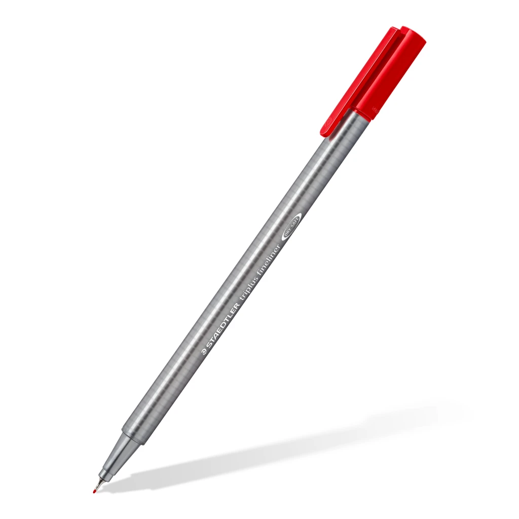 Tindipliiats Staedtler Triplus Fineliner, punane (kogus 2 tükki)
