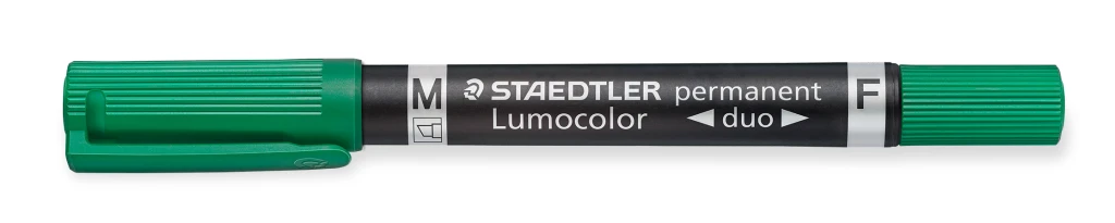Marker permanentne Staedtler Lumocolor Duo 348, 2-otsaga, roheline