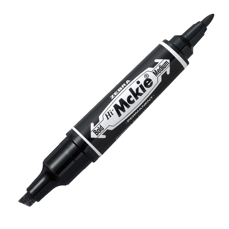 Marker permanentne Zebra Mckie Bold 2 otsaga 1.0mm /4-6mm lõigatud ots, must