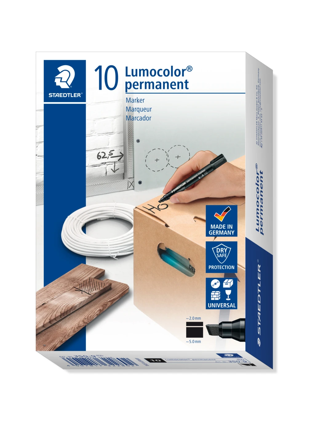 Marker permanentne Staedtler Lumocolor 350, must