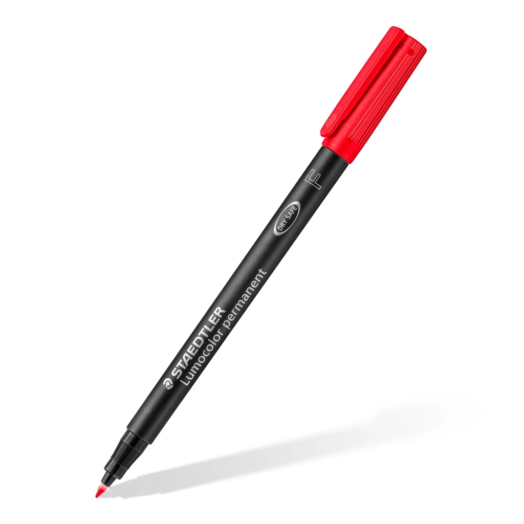 Marker permanentne Staedtler Lumocolor F/0,6 mm,  punane