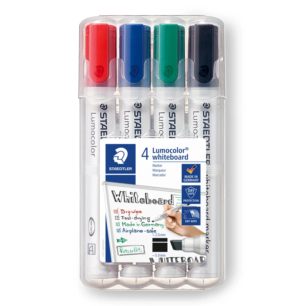 Tahvlimarker Staedtler Lumocolor, lõigatud otsik, 4 värvi