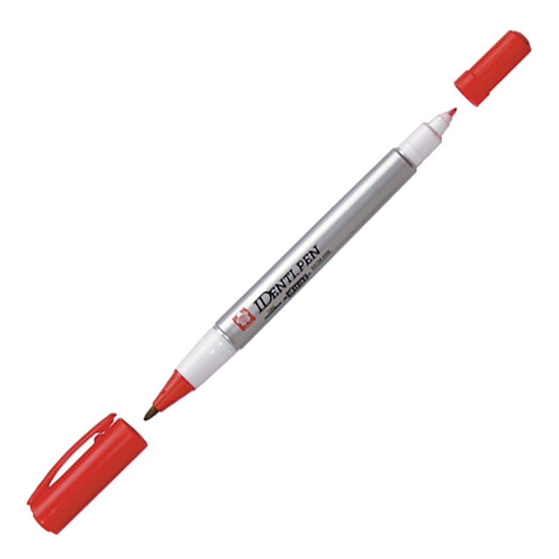 Marker permanentne Identi-Pen, 2-otsaga, 0,4/1,0mm, punane